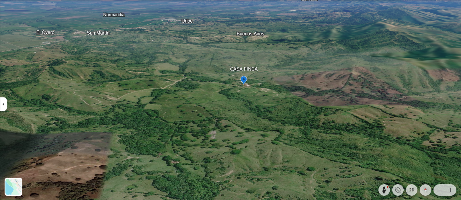Imagen satelital de la finca en Bugalagrande, Valle del Cauca